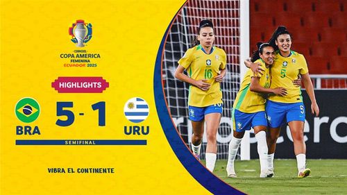 Thumbnail do vídeo: BRASIL 5-1 URUGUAY | Highlights | CONMEBOL Copa América Femenina 2025™