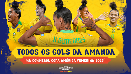Thumbnail do vídeo: Todos los GOLES de AMANDA GUTIERRES en la CONMEBOL Copa América Femenina 2025™